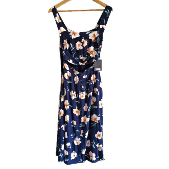 NWT Reformation Lanai Dress Floral Midi Cut Out XS - Picture 5 of 8
